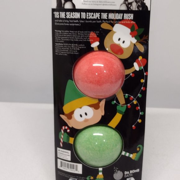 NWT! Da Bomb Holiday Surprise Bath Fizzers - Rudolph & Elf Bombs - 3.5oz each - Picture 3 of 4